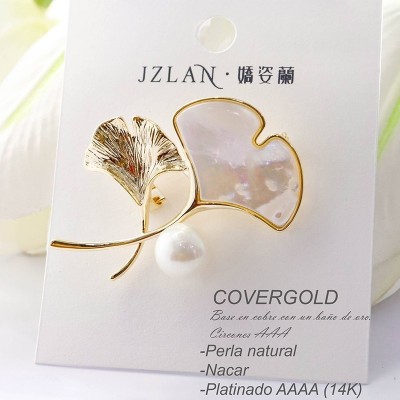 Broches en covergold con baño en Rodio