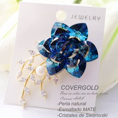 Broches en covergold con baño en Rodio