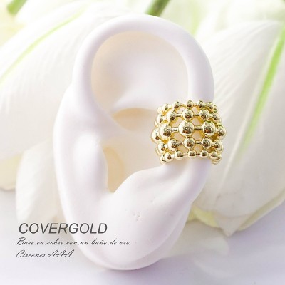 Earcuff en covergold con baño en Rodio