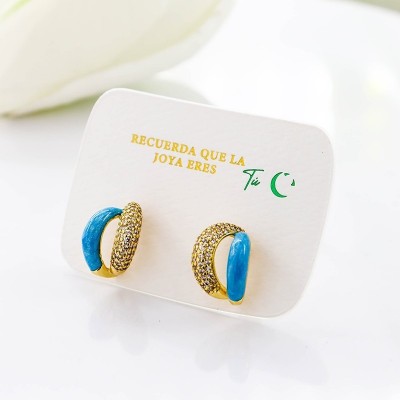 Aretes en covergold con baño en Rodio