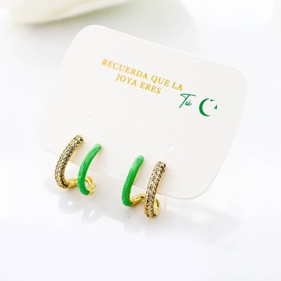 Aretes en covergold con baño en Rodio