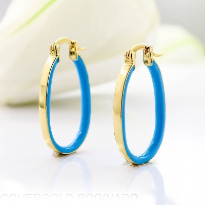 Aretes en covergold con baño en Rodio