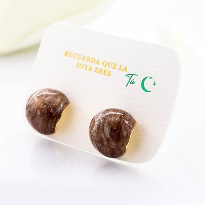 Aretes en covergold con baño en Rodio