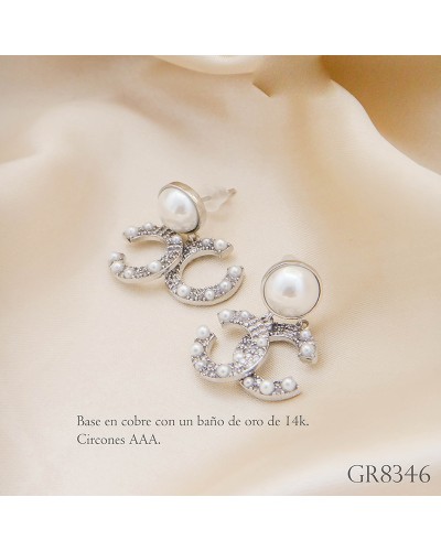 Aretes Doble C Colgante