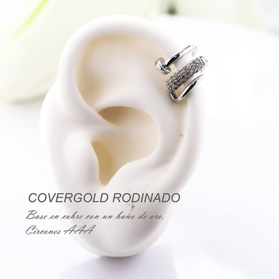 Earcuff en covergold con baño en Rodio