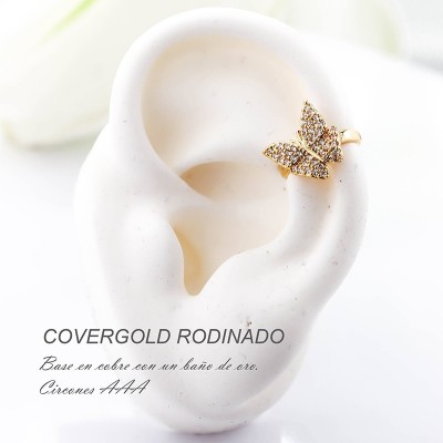 Earcuff en covergold con baño en Rodio