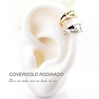 Earcuff en covergold con baño en Rodio