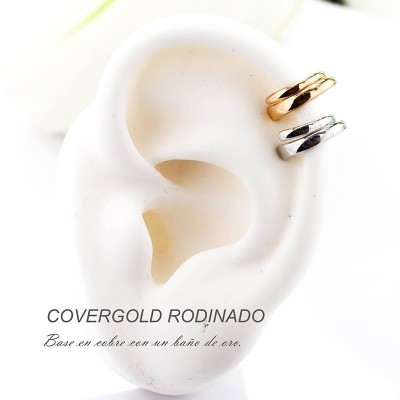 Earcuff en covergold con baño en Rodio