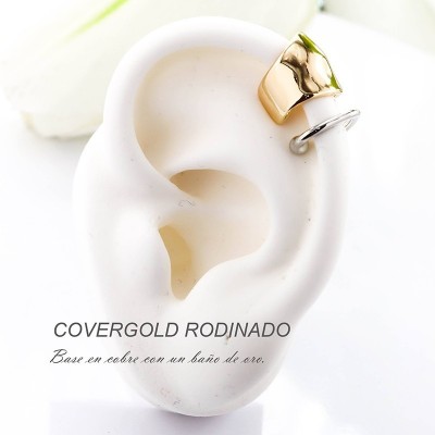 Earcuff en covergold con baño en Rodio