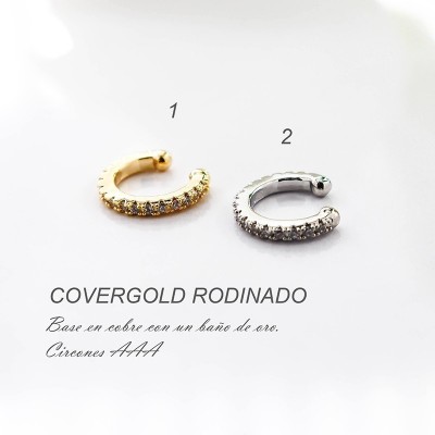 Earcuff en covergold con baño en Rodio
