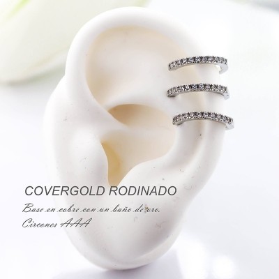 Earcuff en covergold con baño en Rodio