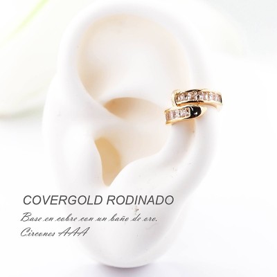 Earcuff en covergold con baño en Rodio