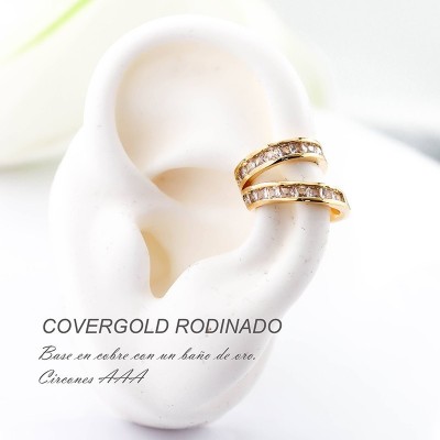 Earcuff en covergold con baño en Rodio