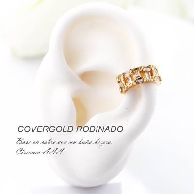 Earcuff en covergold con baño en Rodio