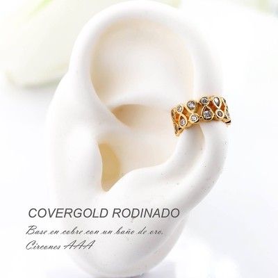 Earcuff en covergold con baño en Rodio