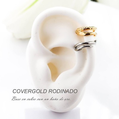 Earcuff en covergold con baño en Rodio