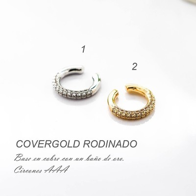 Earcuff en covergold con baño en Rodio