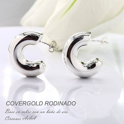 Aretes en covergold con baño en Rodio