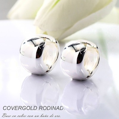 Candongas en covergold con baño en Rodio