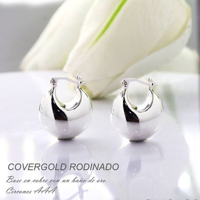 Candongas en covergold con baño en Rodio