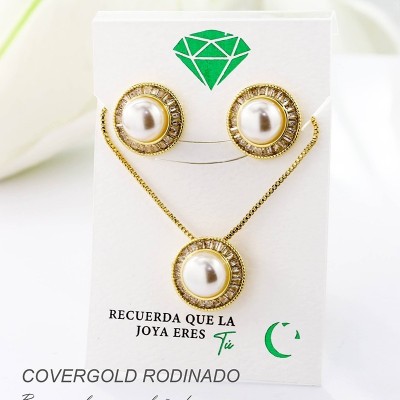 Set en covergold con baño en Rodio