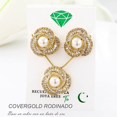 Set en covergold con baño en Rodio