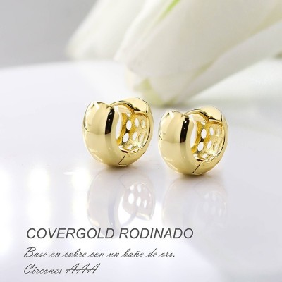 Aretes en covergold con baño en Rodio