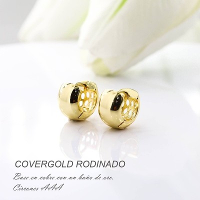 Candongas en covergold con baño en Rodio