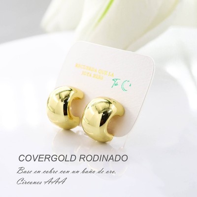 Aretes en covergold con baño en Rodio