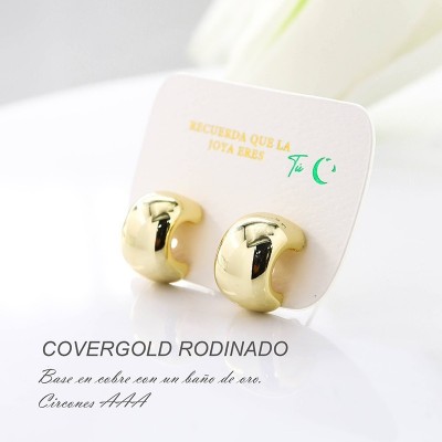 Aretes en covergold con baño en Rodio