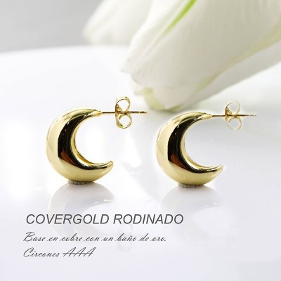 Aretes en covergold con baño en Rodio
