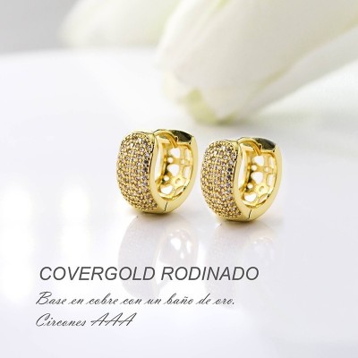 Candongas en covergold con baño en Rodio