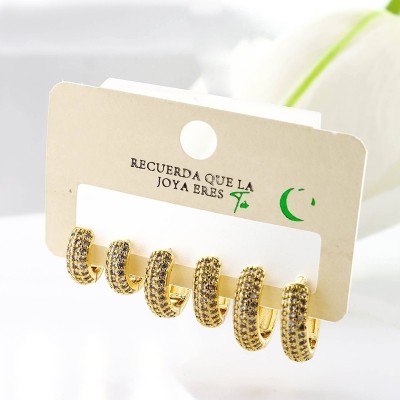 Set de candongas en covergold con baño en Rodio
