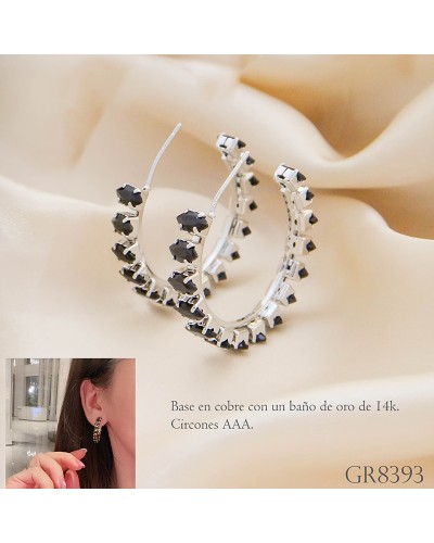 Aretes De Circón Negro