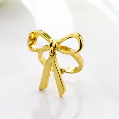 Anillo de moño en covergold con baño en Rodio