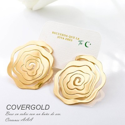 Aretes de covergold rodinado