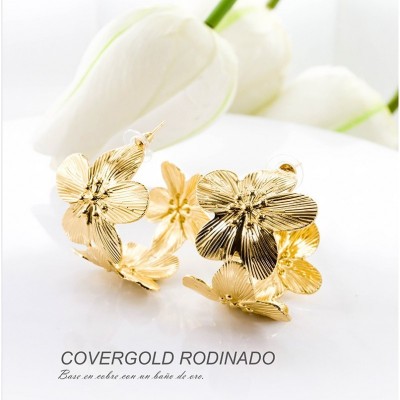 Aretes de covergold rodinado