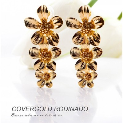 Aretes de covergold rodinado