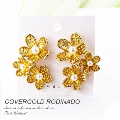 Aretes en covergold rodinado