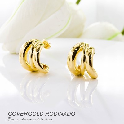 Aretes en covergold rodinado
