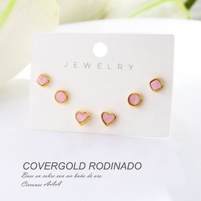 Set de aretes en covergold rodinado
