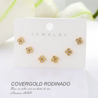 Set de aretes en covergold rodinado