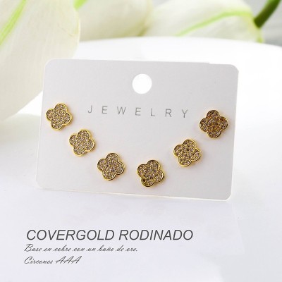 Set de aretes en covergold rodinado