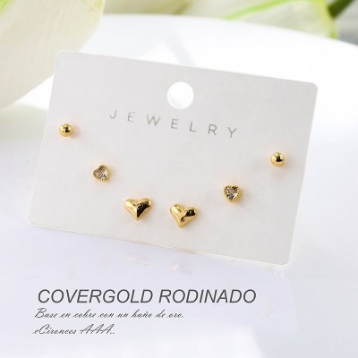 Set de aretes en covergold rodinado
