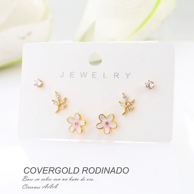Set de aretes en covergold rodinado