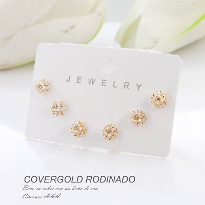 Set de aretes en covergold rodinado