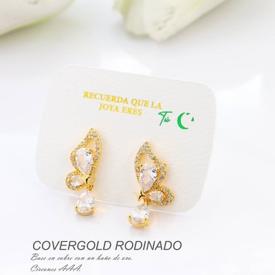 Aretes en covergold rodinado