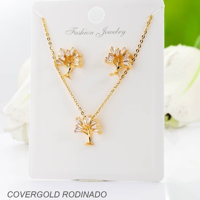 Set de aretes en covergold  rodinado