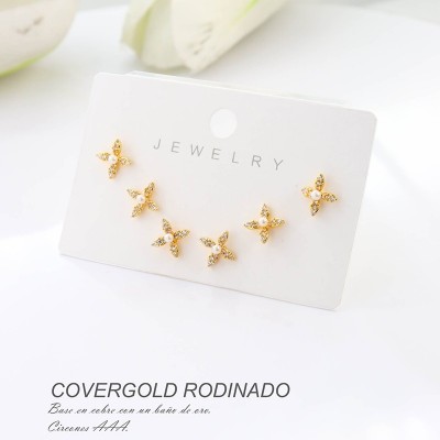 Set de aretes en covergold rodinado