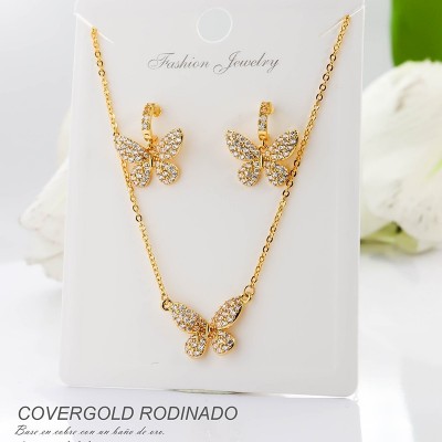Set de aretes en covergold rodinado